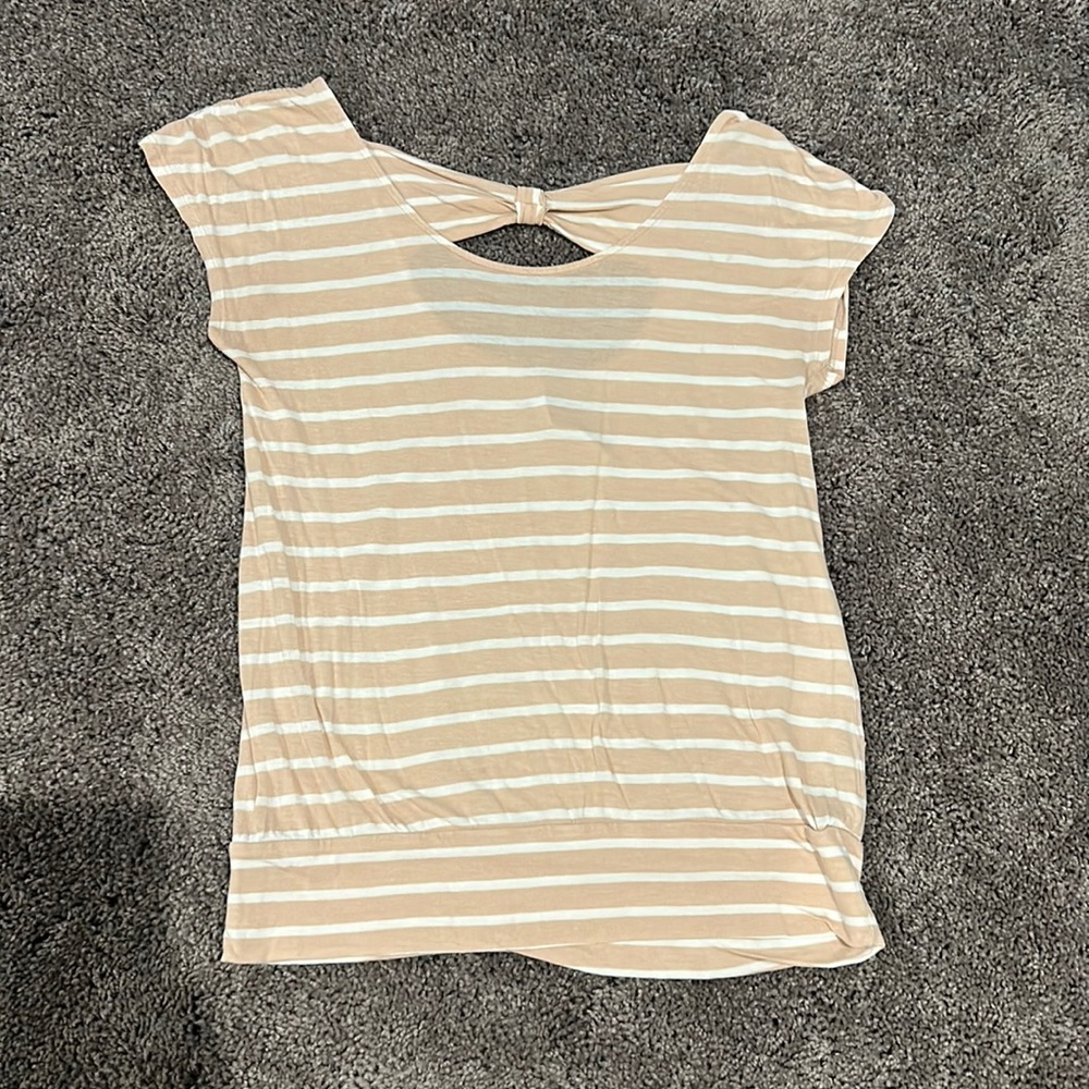 Tan and white stripped shirt
